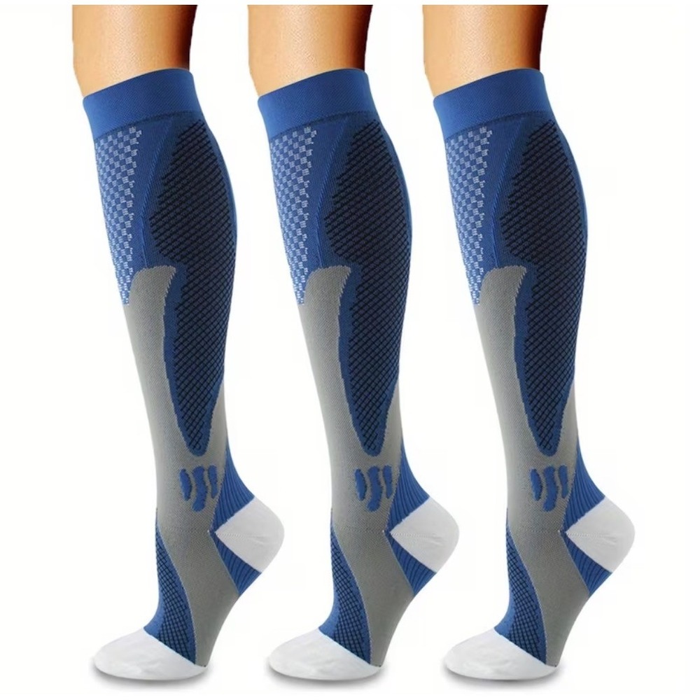 Unisex 20-30 mmHg Compression Socks XXL Knee High Medical Blue 1‎ Pair NEW